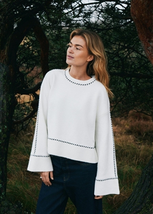 Roeme knit stitch bluse Offwhite Neo Noir 
